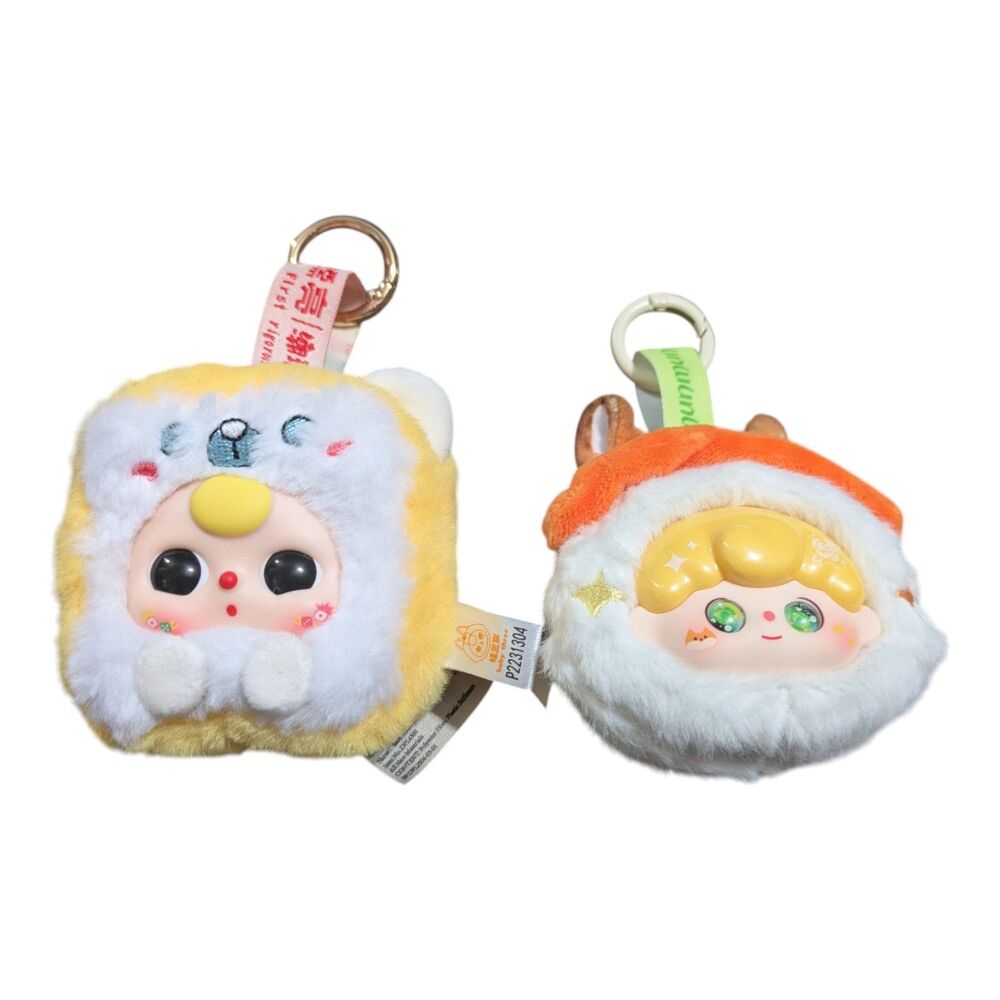 2pc Plush Keychain Bundle Mini Doll Keychains Cute Bag Charms